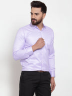 Jainish Purple Men's Cotton Stiped Formal Shirts ( SF 737Light-Purple ) - Distacart