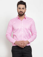Jainish Pink Men's Cotton Stiped Formal Shirts ( SF 737Pink ) - Distacart
