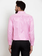 Jainish Pink Men's Cotton Stiped Formal Shirts ( SF 737Pink ) - Distacart