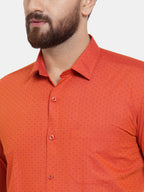 Jainish Orange Men's Cotton Polka Dots Formal Shirts ( SF 739Orange ) - Distacart