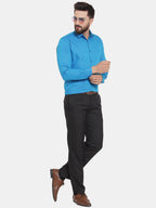 Jainish Blue Men's Cotton Polka Dots Formal Shirts ( SF 739Sky ) - Distacart