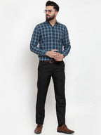 Jainish Green Men's Cotton Checked Formal Shirts ( SF 741Green ) - Distacart