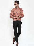 Jainish Brown Men's Cotton Printed Formal Shirt's ( SF 745Rust ) - Distacart