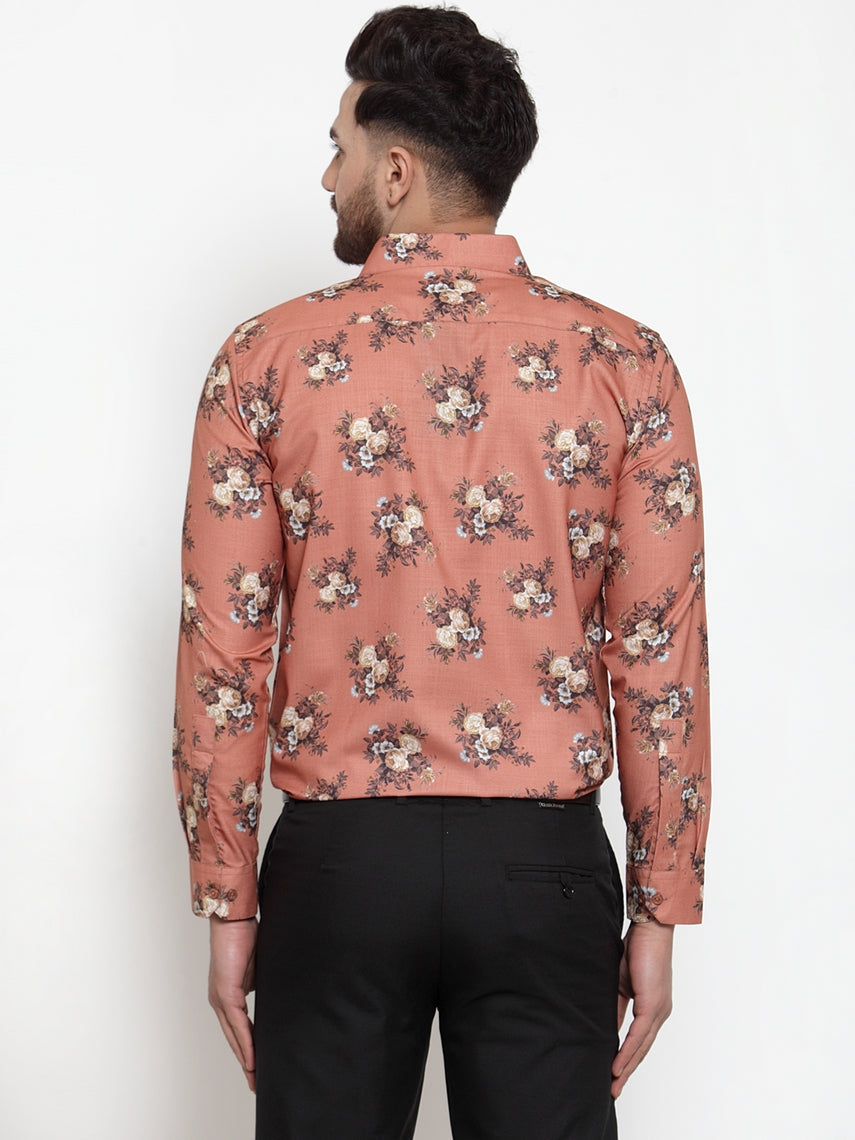 Jainish Brown Men's Cotton Printed Formal Shirt's ( SF 745Rust ) - Distacart