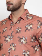 Jainish Brown Men's Cotton Printed Formal Shirt's ( SF 745Rust ) - Distacart