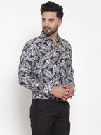 Jainish Black Men's Cotton Printed Formal Shirt's ( SF 747Black ) - Distacart