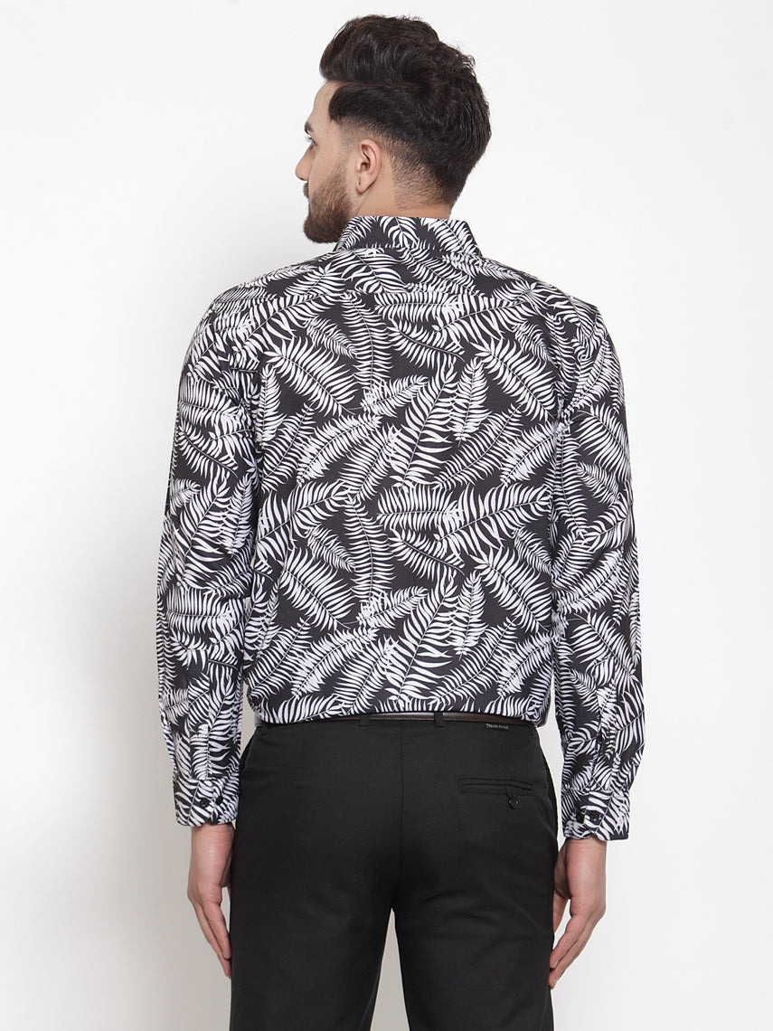 Jainish Black Men's Cotton Printed Formal Shirt's ( SF 747Black ) - Distacart