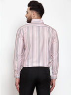 Jainish Pink Men's Cotton Striped Formal Shirt's ( SF 748Light-Pink ) - Distacart