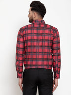 Jainish Red Men's Cotton Checked Formal Shirt's ( SF 750Red ) - Distacart