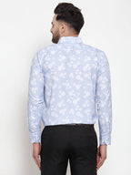 Jainish Blue Men's Cotton Printed Formal Shirt's ( SF 751Sky ) - Distacart