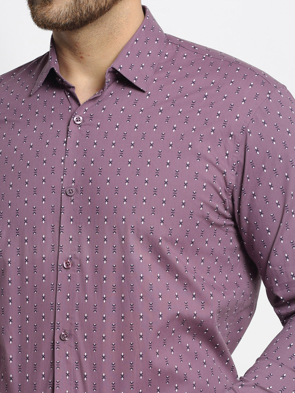 Jainish Magenta Men's Cotton Printed Formal Shirt's ( SF 752Wine ) - Distacart