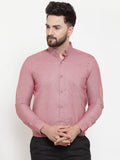 Jainish Coral Men's Cotton Solid Button Down Formal Shirts ( SF 753Coral ) - Distacart
