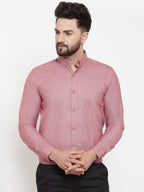 Jainish Coral Men's Cotton Solid Button Down Formal Shirts ( SF 753Coral ) - Distacart