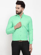 Jainish Green Men's Cotton Solid Button Down Formal Shirts ( SF 753Green ) - Distacart