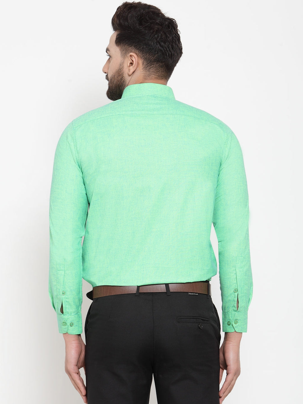 Jainish Green Men's Cotton Solid Button Down Formal Shirts ( SF 753Green ) - Distacart