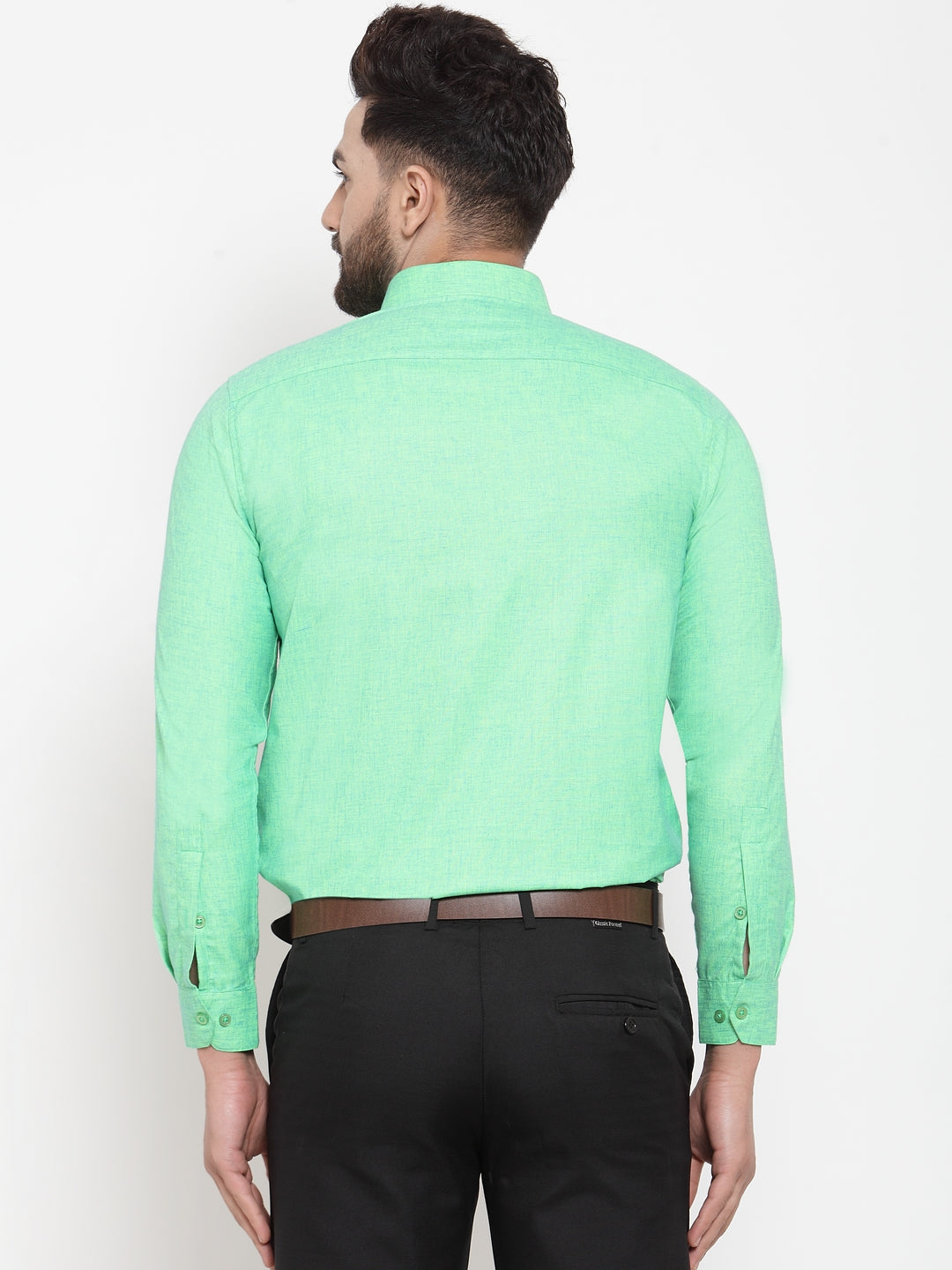 Jainish Green Men's Cotton Solid Button Down Formal Shirts ( SF 753Green ) - Distacart