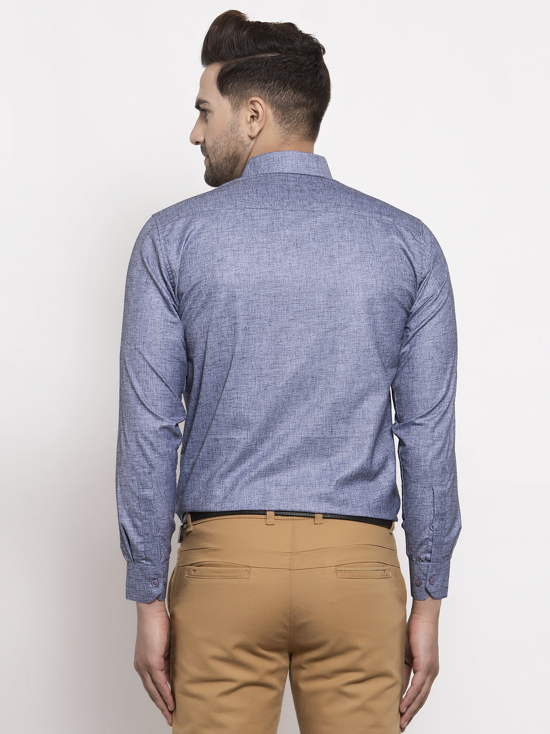 Jainish Grey Men's Cotton Solid Button Down Formal Shirts ( SF 753Grey ) - Distacart