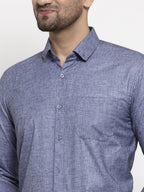 Jainish Grey Men's Cotton Solid Button Down Formal Shirts ( SF 753Grey ) - Distacart