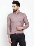 Jainish Brown Men's Cotton Solid Button Down Formal Shirts ( SF 753Mauve ) - Distacart