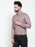 Jainish Brown Men's Cotton Solid Button Down Formal Shirts ( SF 753Mauve ) - Distacart