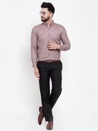 Jainish Brown Men's Cotton Solid Button Down Formal Shirts ( SF 753Mauve ) - Distacart