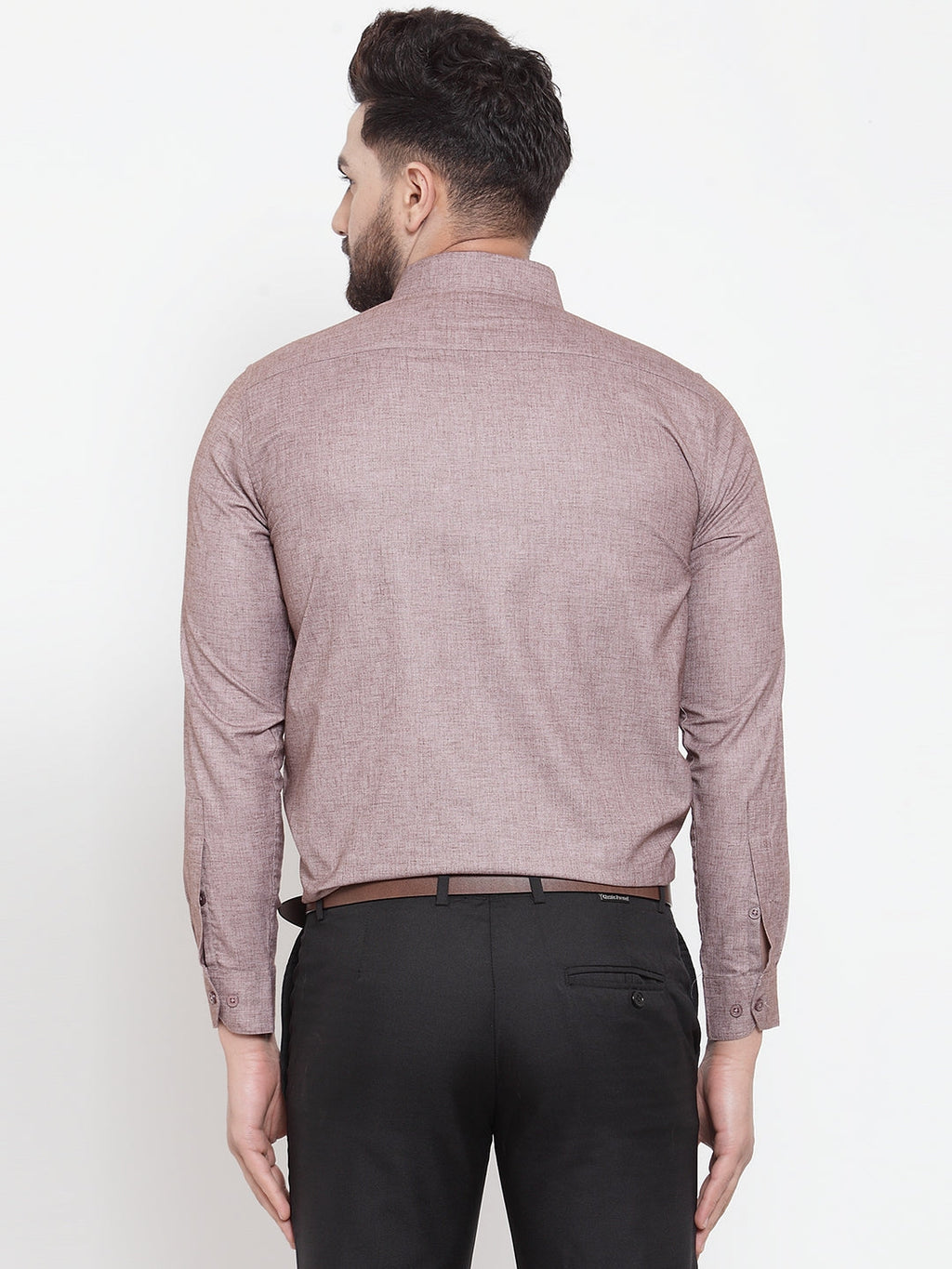 Jainish Brown Men's Cotton Solid Button Down Formal Shirts ( SF 753Mauve ) - Distacart