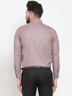 Jainish Brown Men's Cotton Solid Button Down Formal Shirts ( SF 753Mauve ) - Distacart
