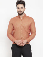 Jainish Orange Men's Cotton Solid Button Down Formal Shirts ( SF 753Orange ) - Distacart