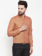 Jainish Orange Men's Cotton Solid Button Down Formal Shirts ( SF 753Orange ) - Distacart