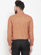 Jainish Orange Men's Cotton Solid Button Down Formal Shirts ( SF 753Orange ) - Distacart