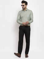 Jainish Green Men's Cotton Solid Button Down Formal Shirts ( SF 753Pista ) - Distacart