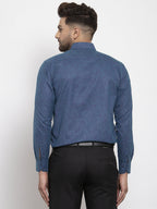 Jainish Blue Men's Cotton Solid Button Down Formal Shirts ( SF 753Teal ) - Distacart