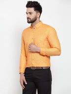Jainish Yellow Men's Cotton Solid Button Down Formal Shirts ( SF 753Yellow ) - Distacart
