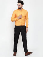 Jainish Yellow Men's Cotton Solid Button Down Formal Shirts ( SF 753Yellow ) - Distacart