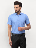 Jainish Blue Men's Cotton Half Sleeves Solid Formal Shirts ( SF 754Light-Blue ) - Distacart