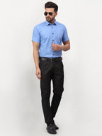Jainish Blue Men's Cotton Half Sleeves Solid Formal Shirts ( SF 754Light-Blue ) - Distacart