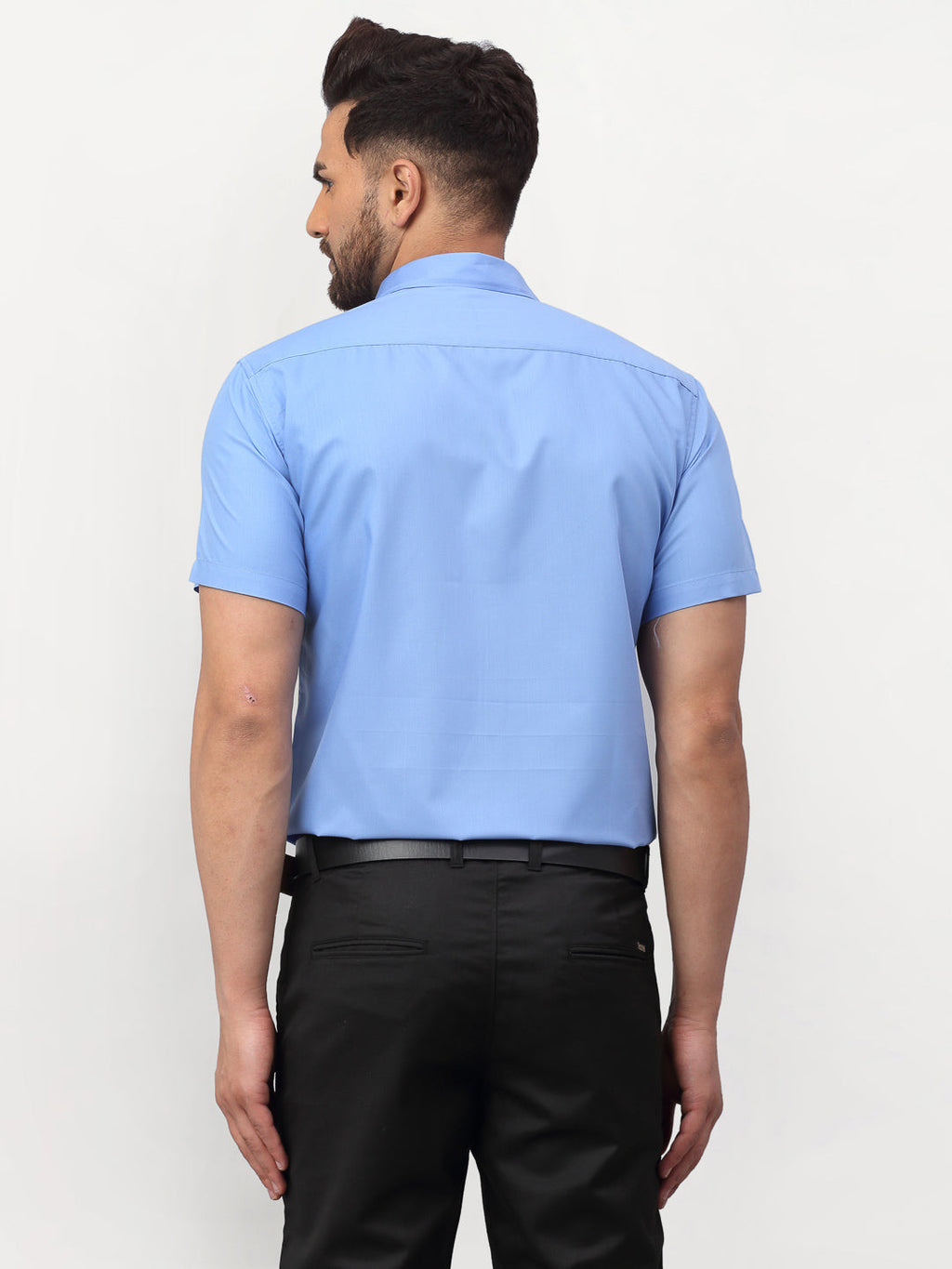 Jainish Blue Men's Cotton Half Sleeves Solid Formal Shirts ( SF 754Light-Blue ) - Distacart