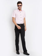 Jainish Pink Men's Cotton Half Sleeves Solid Formal Shirts ( SF 754Light-Pink ) - Distacart