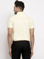 Jainish Yellow Men's Cotton Half Sleeves Solid Formal Shirts ( SF 754Lime ) - Distacart