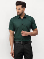 Jainish Olive Men's Cotton Half Sleeves Solid Formal Shirts ( SF 754Olive ) - Distacart