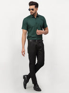 Jainish Olive Men's Cotton Half Sleeves Solid Formal Shirts ( SF 754Olive ) - Distacart
