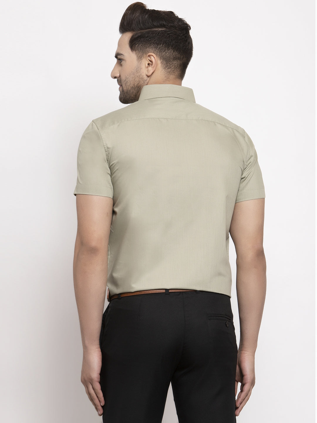 Jainish Green Men's Cotton Half Sleeves Solid Formal Shirts ( SF 754Pista ) - Distacart