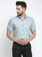 Jainish Green Men's Cotton Half Sleeves Solid Formal Shirts ( SF 754Sea-Green ) - Distacart