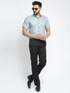 Jainish Green Men's Cotton Half Sleeves Solid Formal Shirts ( SF 754Sea-Green ) - Distacart