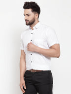 Jainish White Men's Cotton Half Sleeves Solid Formal Shirts ( SF 754White ) - Distacart