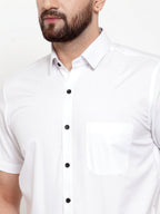Jainish White Men's Cotton Half Sleeves Solid Formal Shirts ( SF 754White ) - Distacart
