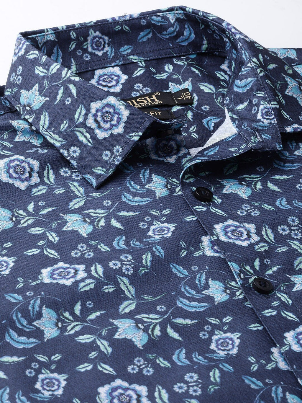 Jainish Blue Men's Cotton Printed Formal Shirt's ( SF 756Blue ) - Distacart