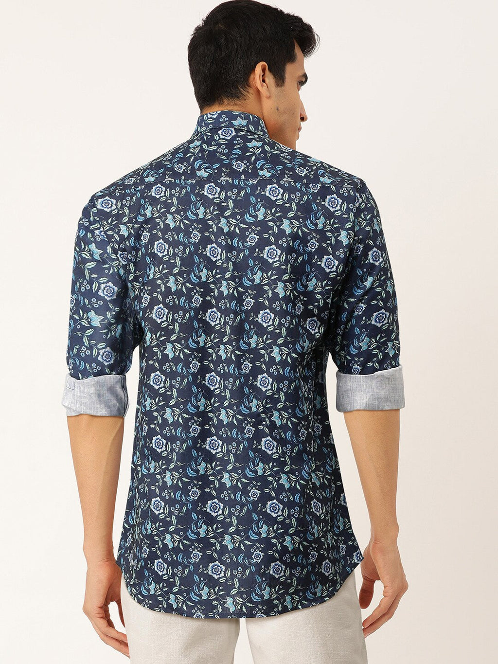 Jainish Blue Men's Cotton Printed Formal Shirt's ( SF 756Blue ) - Distacart