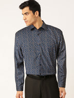 Jainish Navy Men's Cotton Printed Formal Shirt's ( SF 756Navy ) - Distacart