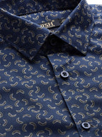 Jainish Navy Men's Cotton Printed Formal Shirt's ( SF 756Navy ) - Distacart